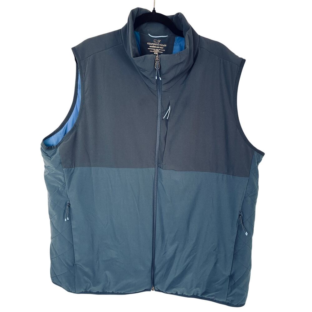 Vineyard Vines Marine Air Vest Mens XXL Blue Lightweight Performance Full Zip